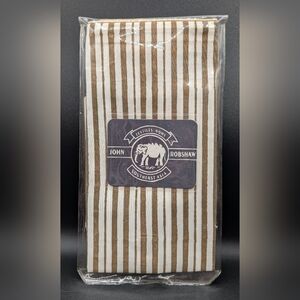 NWT M John Robshaw 20" Pillow Sham Metallic Antique Gold Bronze Stripe W Piping